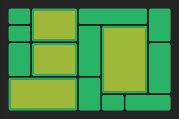 Bento Shapes Grid Web Template Set for Modern Layouts