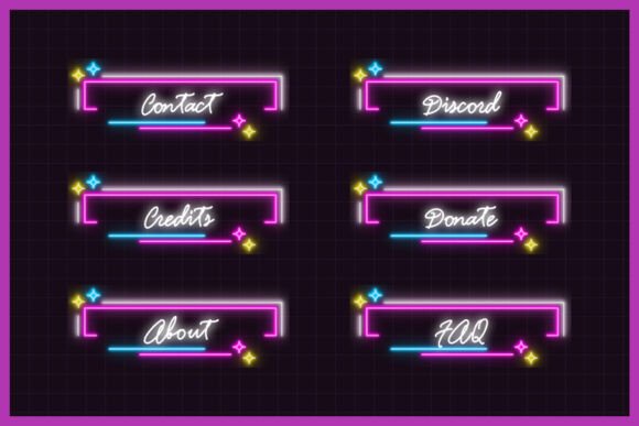 Enhance Your Twitch Channel with Neon Star Line Art Panels