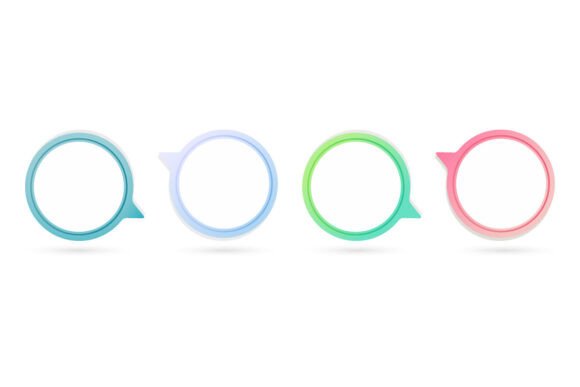 Four Different Colored Speech Bubbles