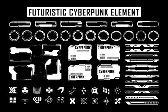Futuristic Cyberpunk HUD Elements Set: Elevating Your Sci-Fi Interface Design