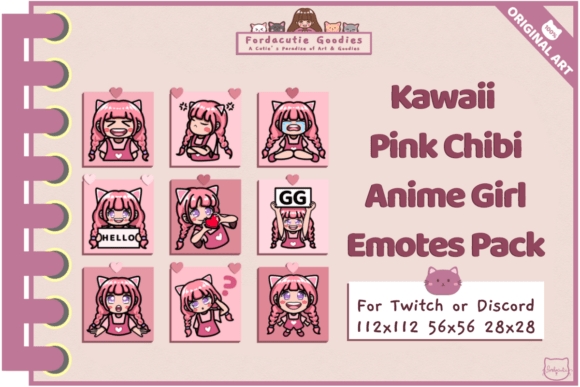 Kawaii Pink Chibi Anime Girl Emotes Pack: A Strategic Tool for Enhancing Engagement and Brand Identity