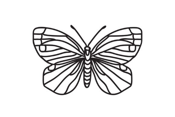 Line Art Botanical Butterfly: A Versatile Design Element for Creative and Commercial Projects