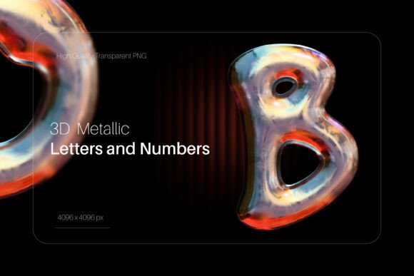 Metallic Style Alphabet Letters and Numb: Sleek Design Elements for Modern Creatives