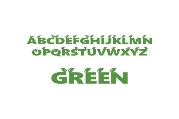 Modern Font with Eco Leaf Vector Design: A Sustainable Choice for Contemporary Typography